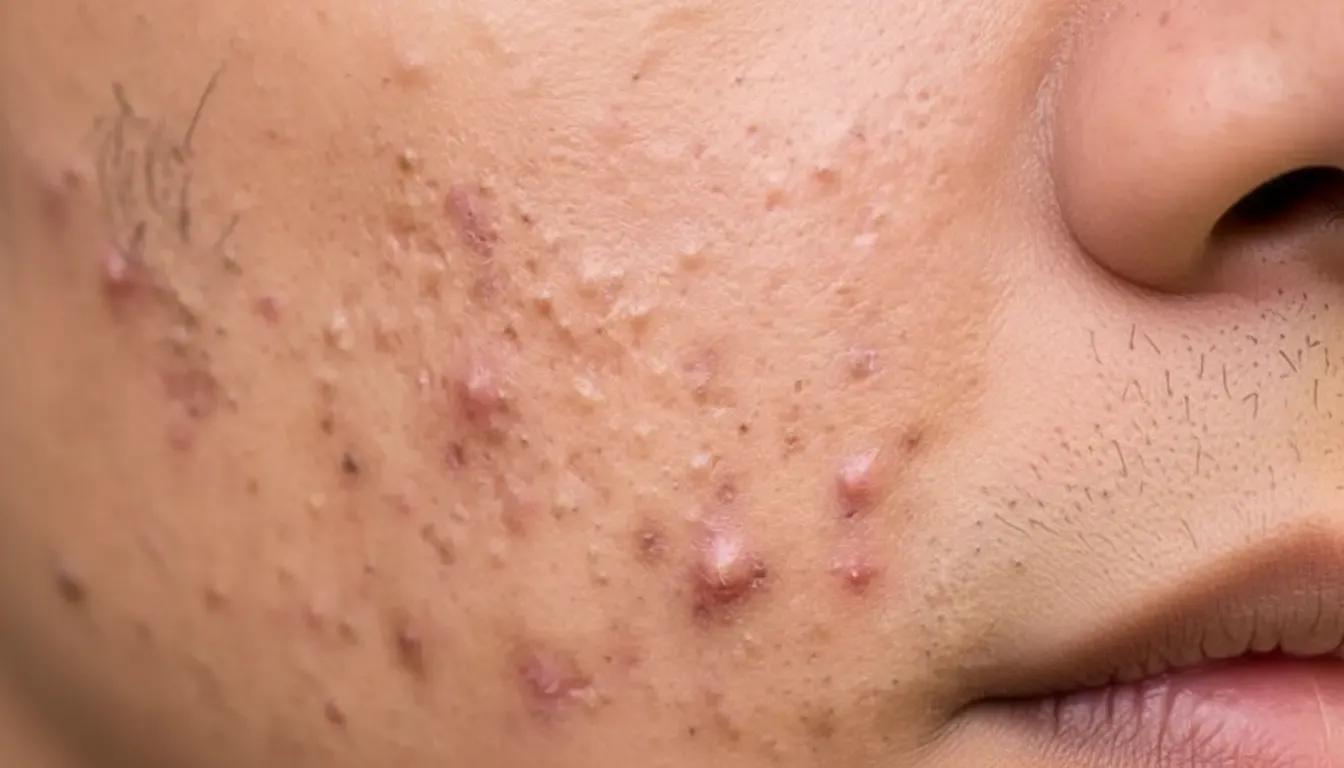 Papules acne with inflamed bumps