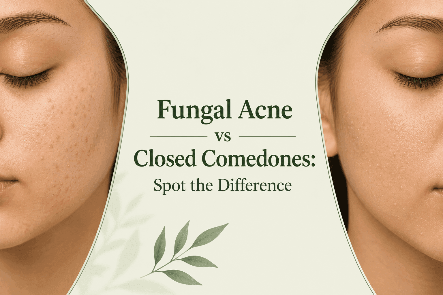 Visual comparison of fungal acne and closed comedones