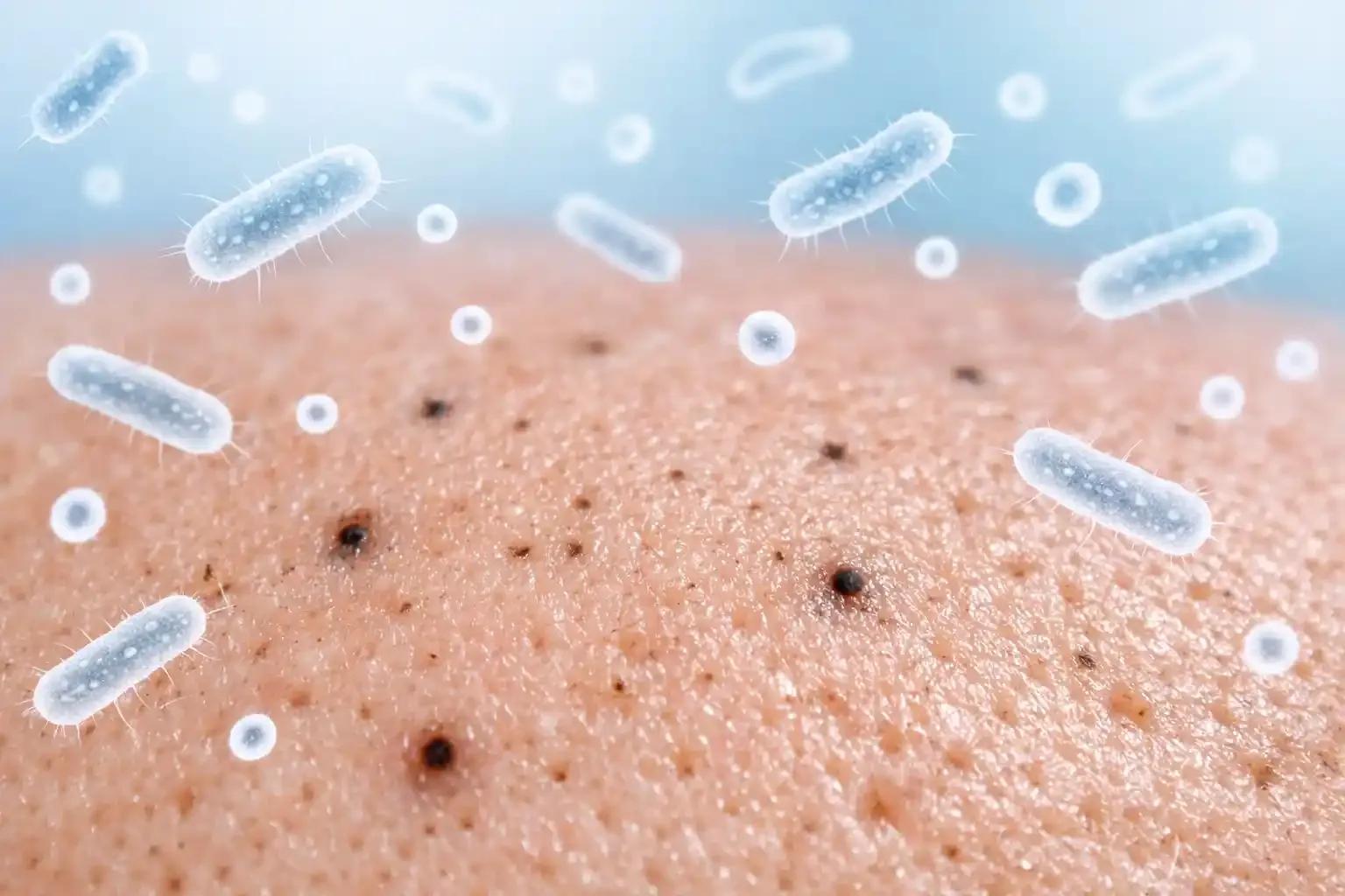 Skin microbiome affecting blackhead formation