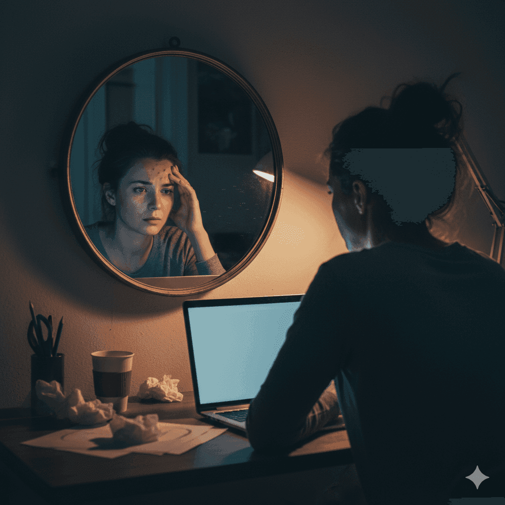 Stress causing whiteheads