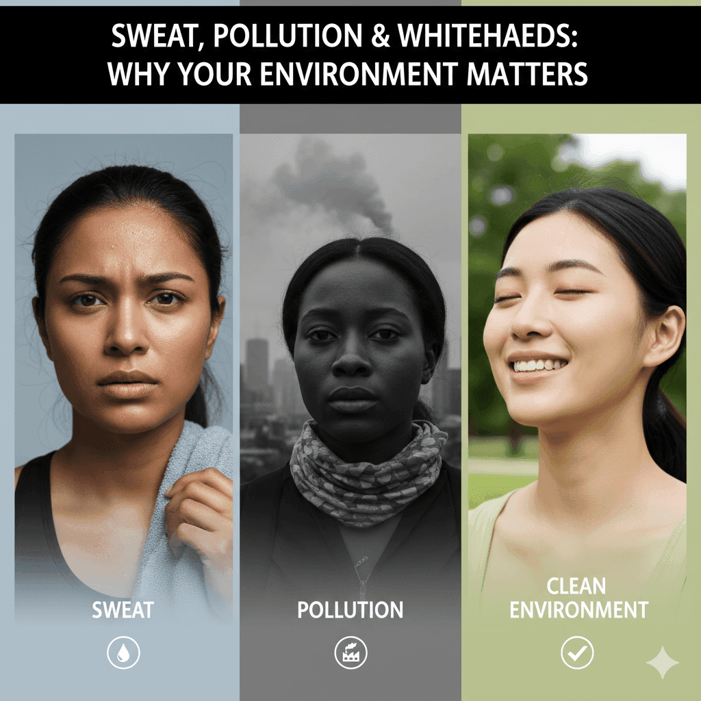 Environmental factors causing whiteheads