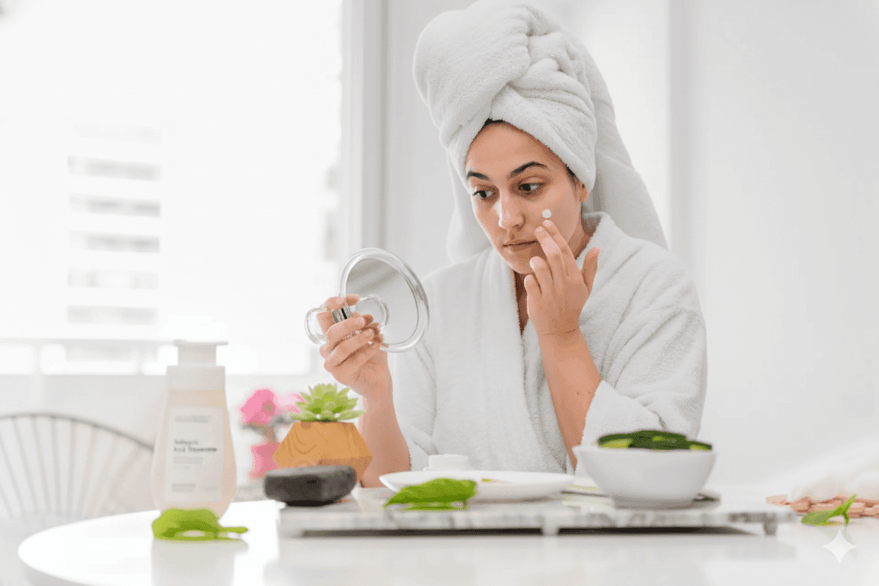 Whiteheads acne with causes and treatment illustration