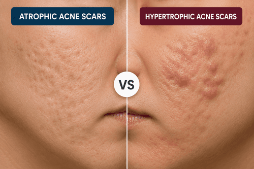 Atrophic vs Hypertrophic Acne Scars